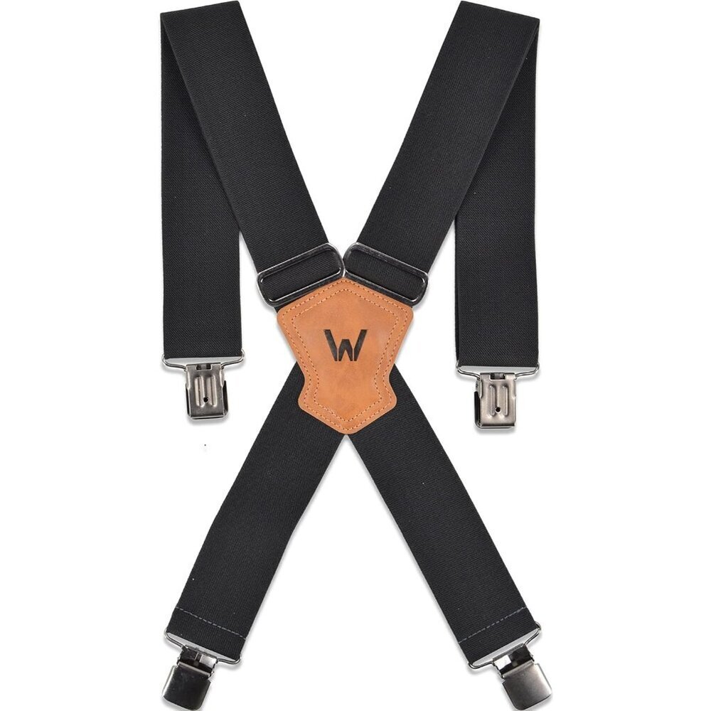 Mens 2 Inch Elastic Heavy Duty Work Suspenders with Clips for Trousers and Jeans